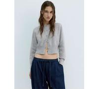 Pull&Bear - Cardigan corto con bottoni colore medio mélange-Grigio S