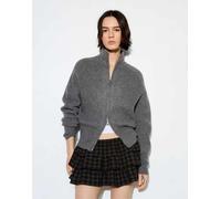 Pull&Bear - Cardigan grigio con zip M-L