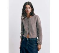 Pull&Bear - Cardigan in maglia ocra con bottoni-Marrone L