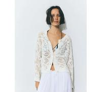 Pull&Bear - Cardigan in maglia traforata bianco XS-S
