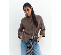 Pull&Bear - Cardigan marrone con maniche raglan e bottoni L