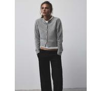 Pull&Bear cardigan morbido in maglia grigio mélange S