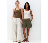 Pull&Bear - Confezione da 2 top senza maniche marroni-Marrone XL