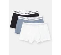 Pull&Bear - Confezione da 3 boxer con fascia in vita azzurra-Multicolore XL
