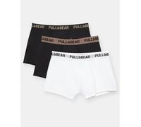 Pull&Bear - Confezione da 3 boxer con logo marrone-Multicolore L