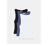 Pull&Bear - Confezione da 3 top senza maniche blu navy L