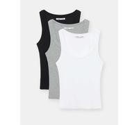 Pull&Bear - Confezione da 3 top senza maniche nero, grigio e bianco XS