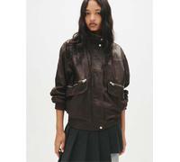 Pull&Bear - Dad - Giacca in pelle sintetica marrone scuro S