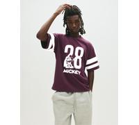 Pull&Bear - Felpa a maniche corte color blu navy con stampa di Topolino S