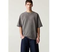 Pull&Bear - Felpa a maniche corte grigia testurizzata-Grigio M