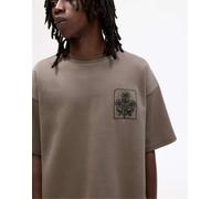 Pull&Bear - Felpa a maniche corte ocra in tessuto interlock-Marrone M