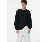 Pull&Bear - Felpa basic a maniche lunghe nera-Nero XL