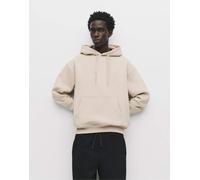 Pull&Bear - Felpa basic beige con cappuccio-Neutro XL