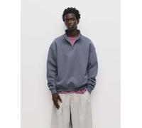 Pull&Bear - Felpa basic con zip corta turchese-Blu M