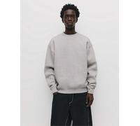 Pull&Bear - Felpa basic grigio mélange con scollo rotondo L