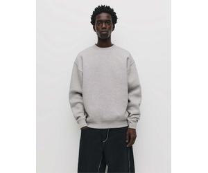 Pull&Bear - Felpa basic grigio mélange con scollo rotondo M