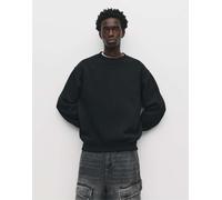 Pull&Bear - Felpa basic nera con scollo rotondo-Nero 2XS