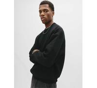 Pull&Bear - Felpa basic squadrata nera-Nero S