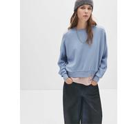 Pull&Bear - Felpa blu tinta unita con scollo rotondo M
