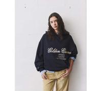 Pull&Bear - Felpa color blu navy con cappuccio e scritta Golden Essence XS