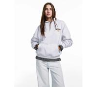 Pull&Bear - Felpa color grigio mélange con cappuccio e grafica con biscotto L