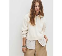 Pull&Bear - Felpa color sabbia con zip corta e colletto stile polo-Neutro XL