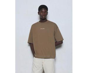 Pull&Bear - Felpa comoda a maniche corte marrone talpa L