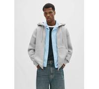 Pull&Bear - Felpa con cappuccio basic grigio mélange con zip M