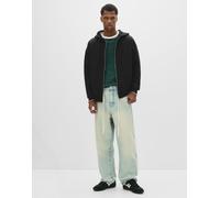 Pull&Bear - Felpa con cappuccio basic nera con zip-Nero XS