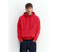 Pull&Bear felpa con cappuccio basic rossa-Rosso 2XL