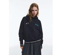 Pull&Bear - Felpa con cappuccio blu navy con scritta e stelle M