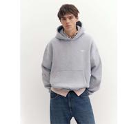 Pull&Bear felpa con cappuccio boxy fit in grigio mélange L