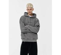 Pull&Bear - Felpa con cappuccio grigia con grafica New York-Grigio L