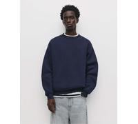 Pull&Bear - Felpa con scollo rotondo basic blu navy M