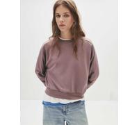 Pull&Bear - Felpa con scollo rotondo rosa polvere a tinta unita XS