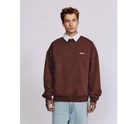 Pull&Bear felpa girocollo ricamata marrone XL