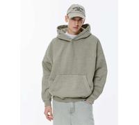 Pull&Bear - Felpa grigio perla slavato con cappuccio e scritta S