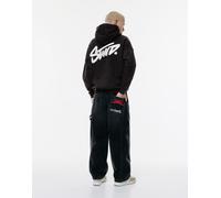Pull&Bear - Felpa nera con logo ricamato “STWD” e cappuccio-Nero XL