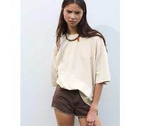 Pull&Bear - Felpa oversize a maniche corte beige-Neutro L