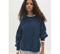 Pull&Bear - Felpa oversize blu navy con cuciture a vista M