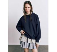 Pull&Bear - Felpa oversize blu navy con cuciture a vista XS