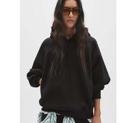 Pull&Bear - Felpa oversize con cappuccio nera-Nero S