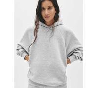Pull&bear - Felpa oversize grigio mélange con cappuccio XL
