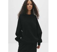 Pull&Bear - Felpa oversize nera con cuciture a vista-Nero XS