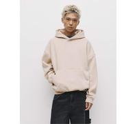Pull&Bear - Felpa squadrata beige con cappuccio-Neutro XS
