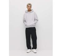 Pull&Bear - Felpa squadrata color mélange pallido con cappuccio-Grigio 2XS