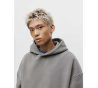 Pull&Bear - Felpa squadrata grigia con cappuccio-Grigio XL