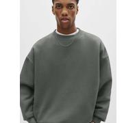 Pull&Bear - Felpa squadrata grigia sbiadita-Grigio XL