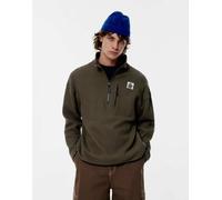 Pull&Bear - Felpa verde con zip corta e grafica L