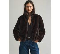 Pull&Bear - Giacca accollata in pelliccia sintetica marrone S